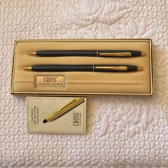 Vintage Classic Cross black/gold pen and pencil set. Unisex - Picture 1 of 5